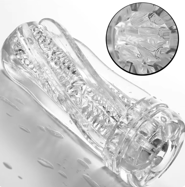 Transparent men's masturbation cup vagina