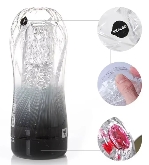 Transparent men's masturbation cup vagina