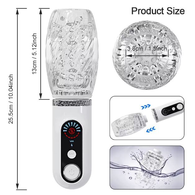 Automatic thrusting rotating penis pump